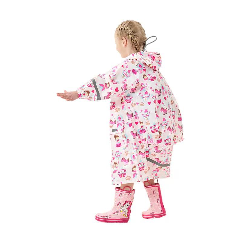 2026 Export Student Large-Brimmed Raincoat for Boys and Girls, Extra Long, Breathable and Comfortable, with Space for School Bags, Children's Raincoat