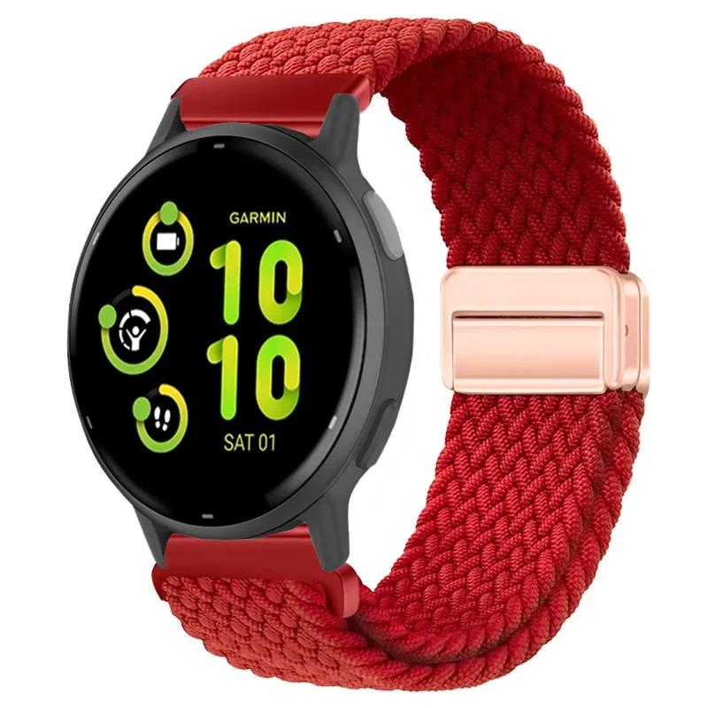 Нейлоновый ремешок 20/22 мм для Garmin Forerunner 55 165 970 570 965 955/Venu 4 45 мм Магнитный ремешок Garmin Vivoactive 5 6/Vivomove Trend