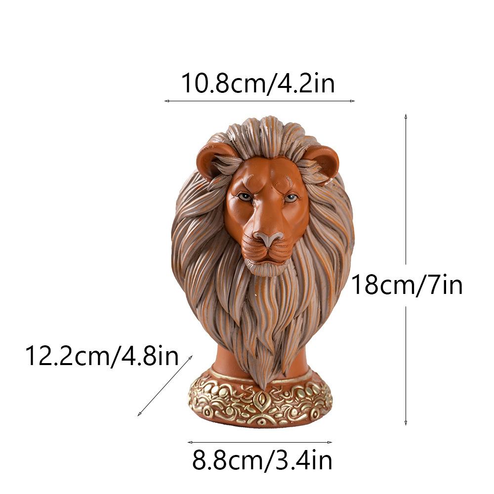 Lion Ornament Resin Animal Craft for Home Decor Living Room Desktop Bookcase Shelf Decorations Creative Gift Idea