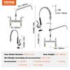 VEVOR Commercial Faucet with Pre-Rinse Sprayer, 26" (66 cm) Height, 8" (20.3 cm) Center, 12" (30.5 cm) Swing Spout