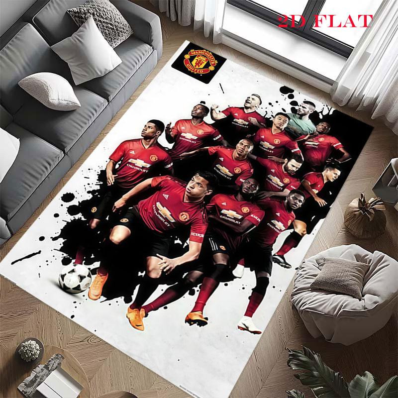 Red MUFC Glory Carpet Rug for Living Room Bedroom Home Sofa Decoration,Kids play Nonslip Floor Mat