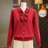 2025 Elegant Autumn/Winter Plus Velvet Knit Sweater Base Layer for Middle-Aged and Elderly Women.