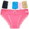 Womens Underwear Cotton Sexy Front Lace Low Waist Hipster Panties Briefs Ladies Knickers for Woman 6 Pcs/set