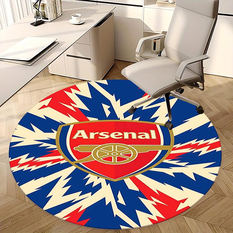 Arsenal Football Club Crest,Soccer Badge Chair mat Round Rug-Office carpet, Machine Washable, Non-slip, Suitable for Living Rooms, Bedrooms,