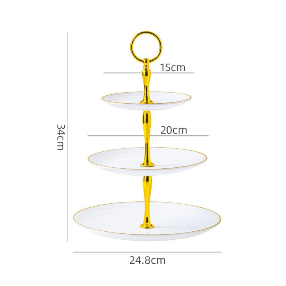 2/3 Layer Dessert Plate Gold Snack Platter New Cake Stand Fruit Tray Party