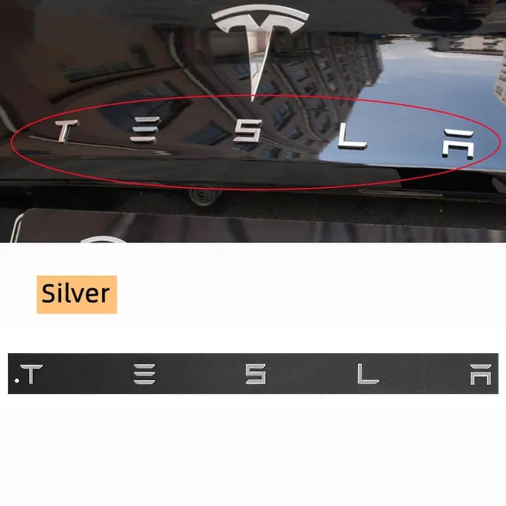 1pcs 3D ABS Logo Tesla Emblem Letters Car Trunk Badge Rear Letter Label Electroplated For MODEL 3 MODEL S X Modified accessories