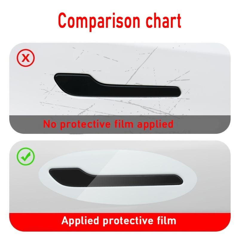 4 шт. защитных пленок премиум-класса для дверных ручек Tesla Model 3/Y. Легко устанавливаются, аксессуар для улучшения внешнего вида правой стороны автомобиля, надежная защита лакокрасочного покрытия.