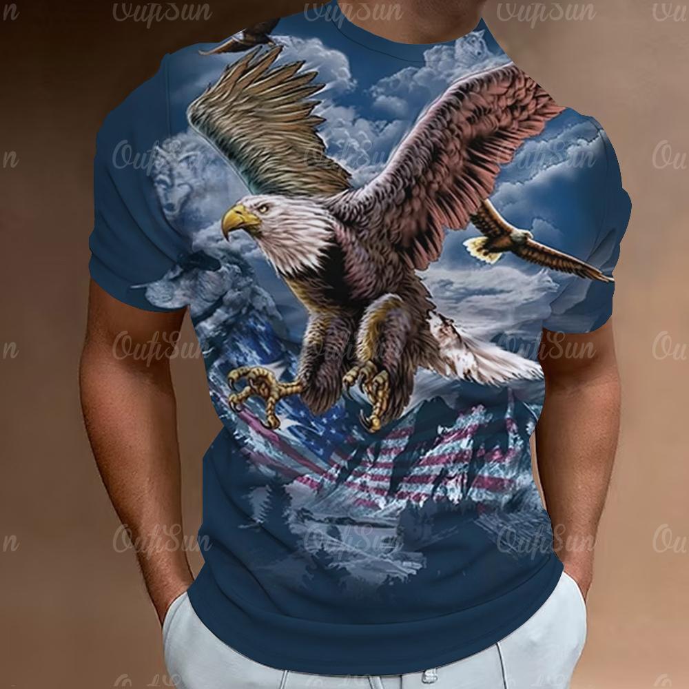 American Eagle Tees Graphics 3D Printing Mens T-shirt Fashion Casual Tops Unisex Oversized O-Neck Short Sleeve T Shirts