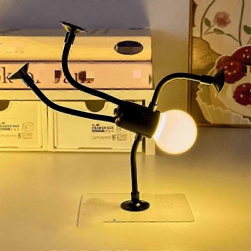 Changeable Shape Funny Sportsman Night Light Button Battery Desk Lamp Versatile Mini Lamp Creative Ornament Vacuum Adsorption