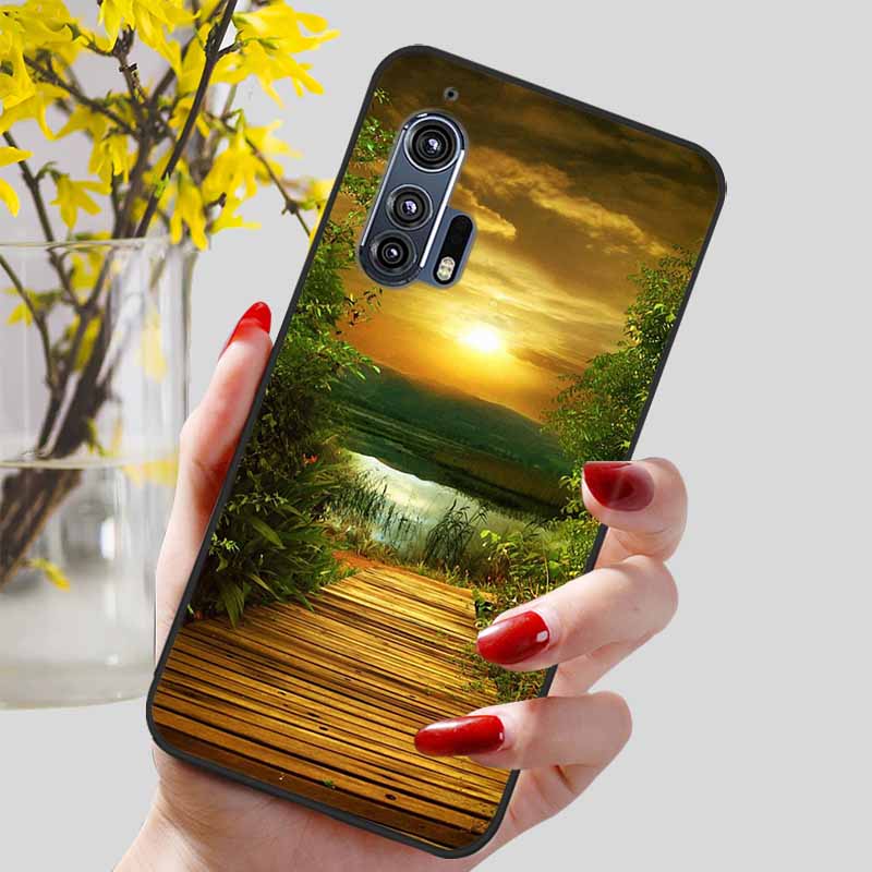 For Moto Edge Plus 2020 Case 6.7'' Flowers Soft TPU Beautiful Phone Cases for Motorola Edge+ 2020 Protect Silicon Bumper Cover