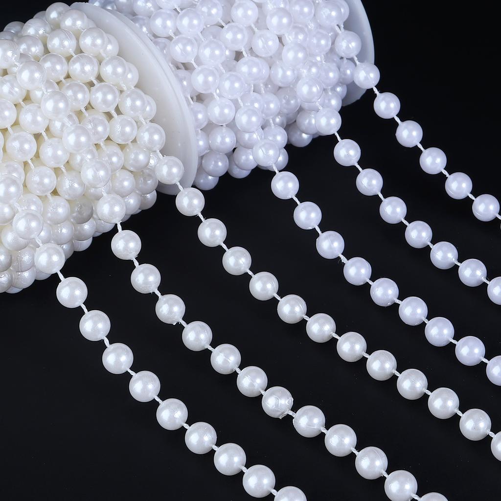 5Yards ABS Imitation Pearl Bead Chain Line Cord Thread Trim For DIY Wedding Party Decoration Jewelry Making Crafts Accessories