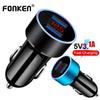 FONKEN 5V 3.1A Dual USB Fast Car Charger Mobile Phone Motorcycle Charger LED Digital Display Universal Adapter For Cellphone iPhone Charging