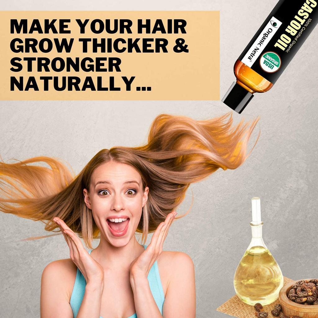 Organic Netra Castor Oil for Skin and Hair 8.8 Oz Softening, Smoothening & Moisturizing Skin & Hair