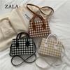 Новая осенняя новая клетчатая портативная маленькая сумка женская новая тенденция мода повседневная сумка через плечо