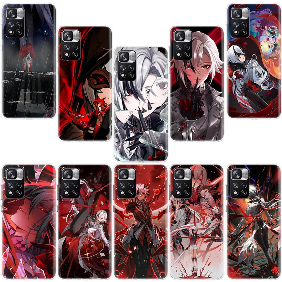 Чехол для телефона Arlecchino Genshin Impact для Redmi Note 13 12 Pro Plus 14 15 Pro 5G 11 11T 11E 11S 10 Pro 10S 9 9S Прозрачный чехол для телефона