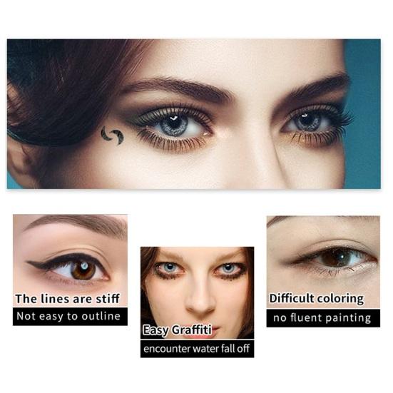 Двусторонняя подводка для глаз, очаровательная звезда, сердце, цветок, черная жидкая подводка для глаз, ручка, принадлежности для макияжа глаз