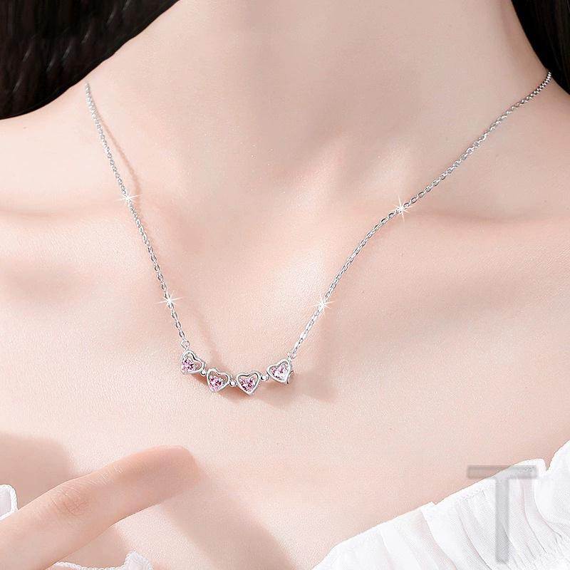 Сердце четырехлистный клевер ожерелье магнитная ключица цепочка ниша дизайн предмет украшения подарок на день рождения для подруги