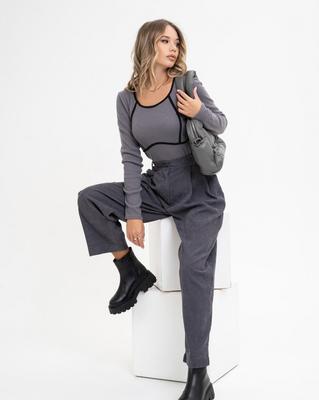 Черные кожаные ботинки на высокой подошве ISSA Plus