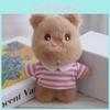 Plush Bear Keychain With Cute Striped Design For Backpack Decoration And Gift