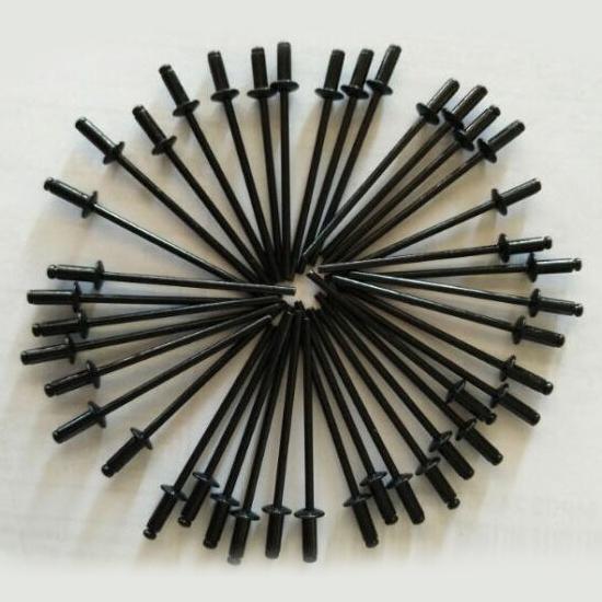 50 шт., алюминиевая заклепка, черная алюминиевая заклепка M2,4/3,2/4/5