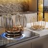 360° Rotation Cup Holder with Water Drain Tray Gold Glass Cup Storage Rack Mug&Cup Organizer  Bar