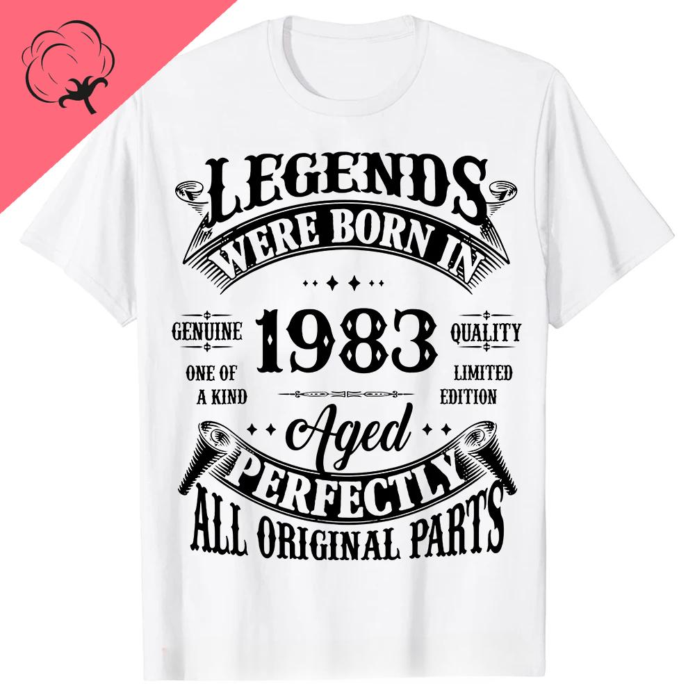 41th Vintage Legends Born in 1983 41 Years Old T Shirts Graphic Streetwear Short Sleeve Birthday Gifts Unique Summer Tshirt