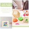 8-5pcs Unfinished Picture Frame Wood DIY Painting Frame Clay Wooden Blank Frames