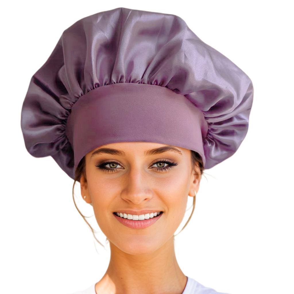 Новая атласная ночная шапочка с широкими полями, шелковистая шапочка для сна, шапочка для сна с эластичной мягкой лентой, шапочка для укладки волос, инструмент для обертывания волос