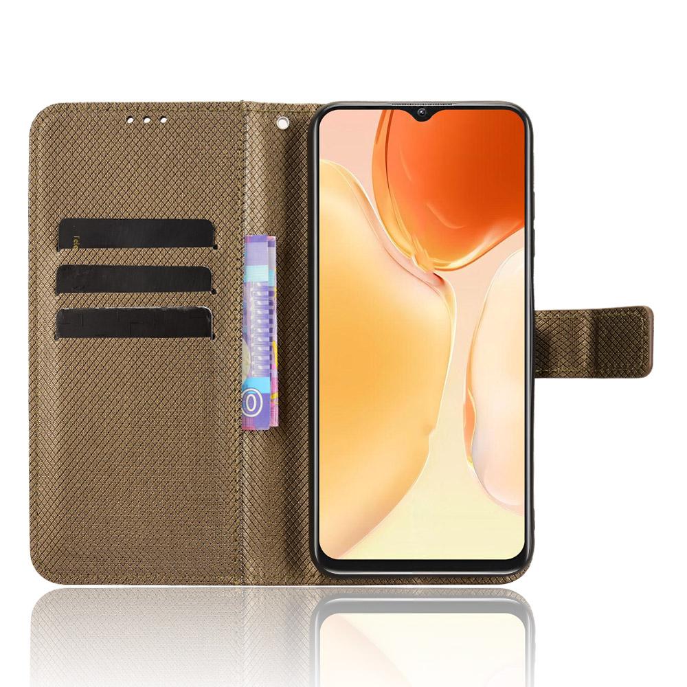 Для Oukitel C61 Pro/Oukitel C61 Кожаный чехол-кошелек с ремешком Текстура бриллианта Чехол для телефона