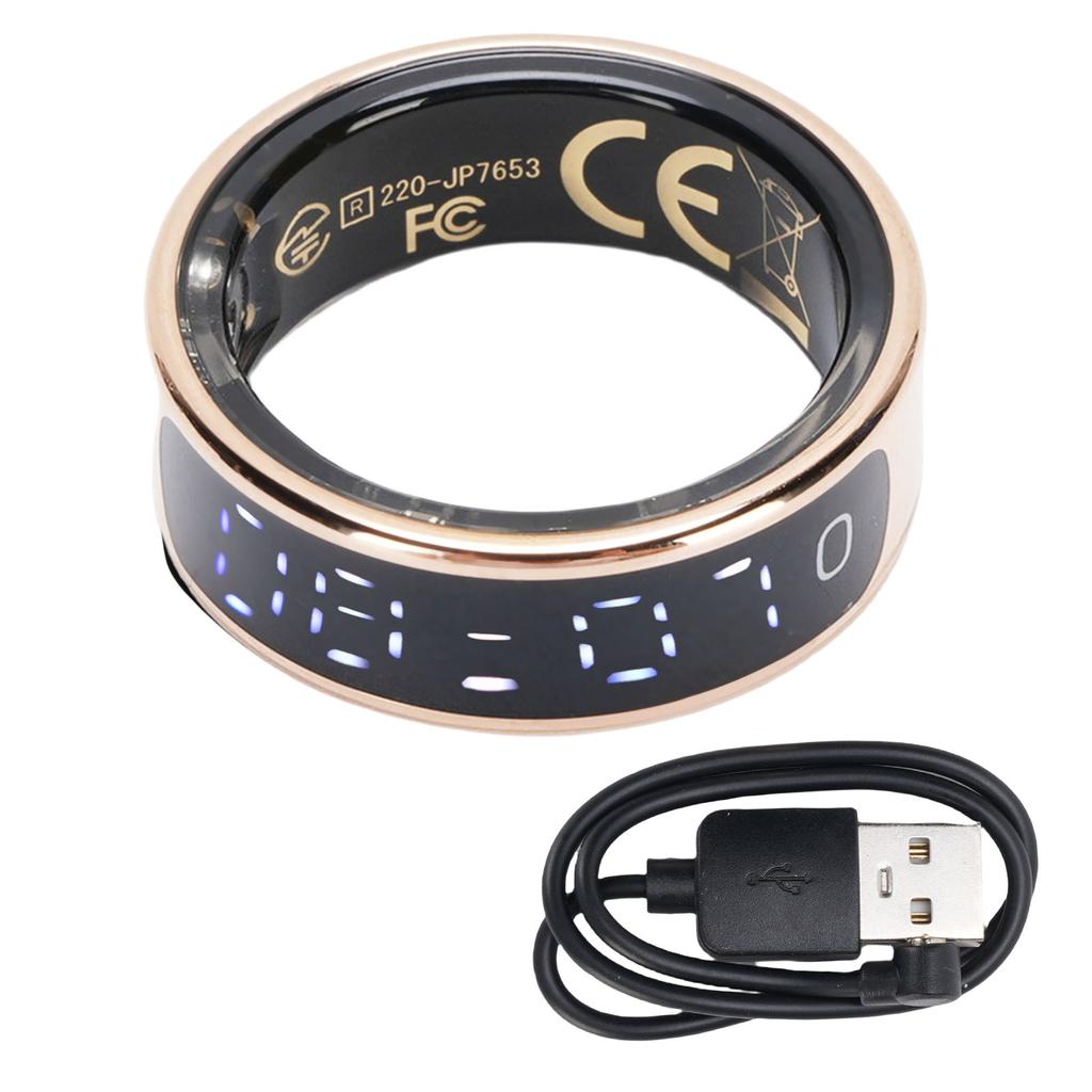 Умное кольцо с дисплеем, кольцо-трекер сна, водонепроницаемое фитнес-кольцо, управление жестами, подсчет шагов, золото, ID 18,2 мм