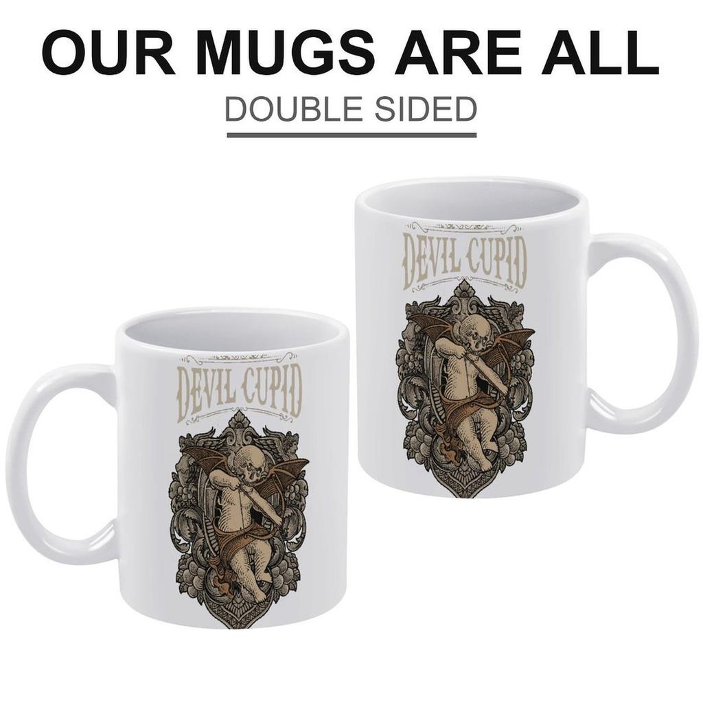 Белая керамическая кружка 11 унций с глянцевым покрытием, печатным покрытием и прочной термостойкой текстурой для любителей кофе или какао