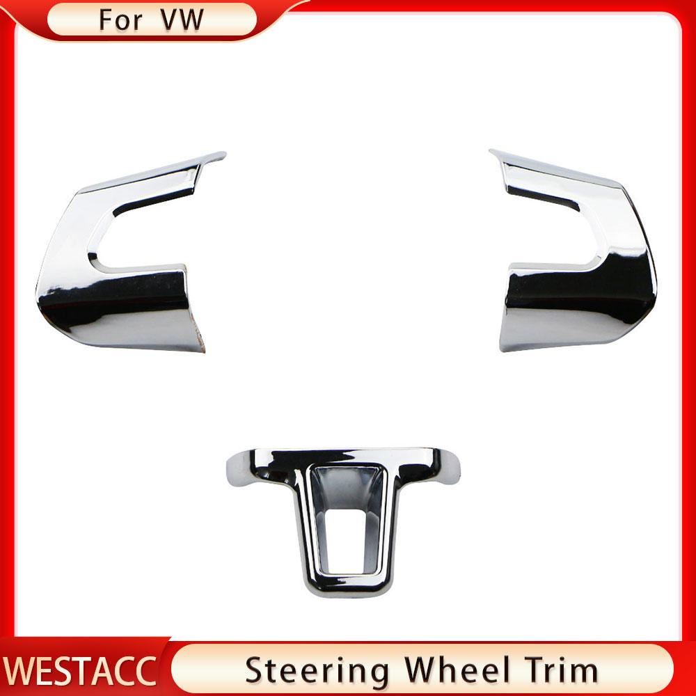 ABS хромированная крышка рулевого колеса автомобиля, декоративная наклейка, накладка для Volkswagen VW GOLF 6 MK6 JETTA MK5 MK6 POLO Bora