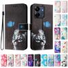 Цветной кошелек-чехол с рисунком для Xiaomi 14 13 12 Lite 12S Ultra 13T 12T Pro, противоударный, с подставкой, слотами для карт, ремешком, чехол-книжка