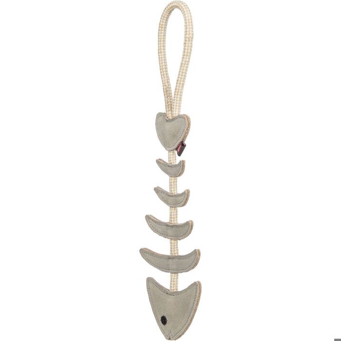 Jouet pour chien arête de poisson sur corde en cuir Trixie