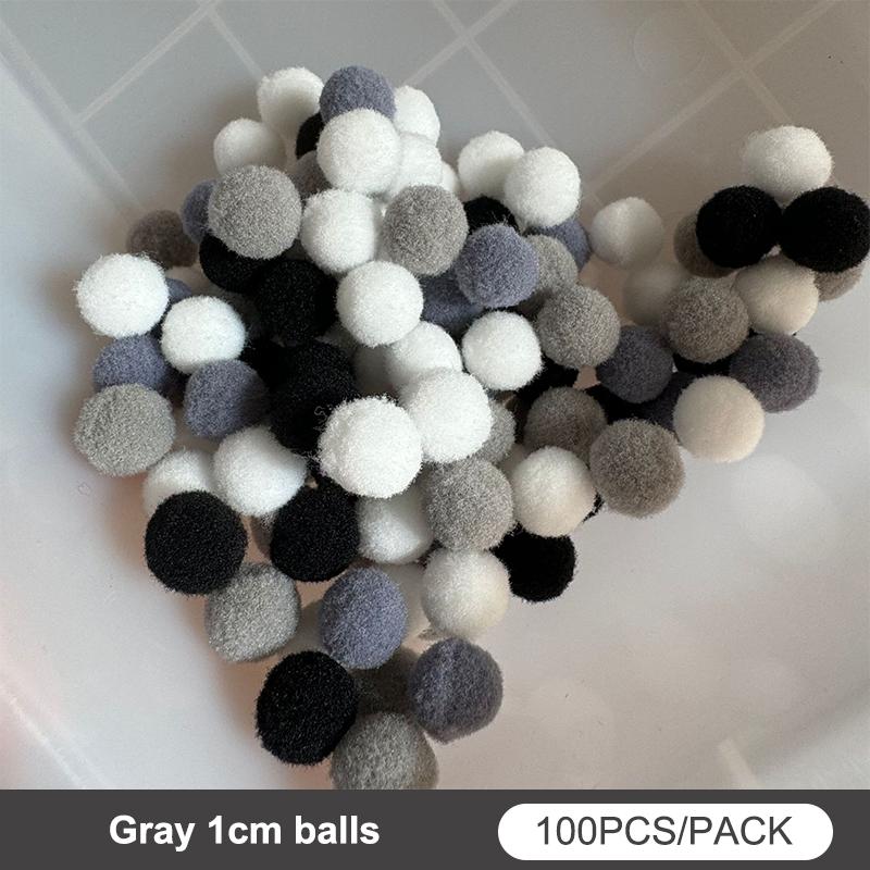 100 Pcs/Lot Macaron Pompom Fluffy Ball 10Mm Coloful Plush Ball Handmade Craft Diy Decor Toy Hairband Material Accessories