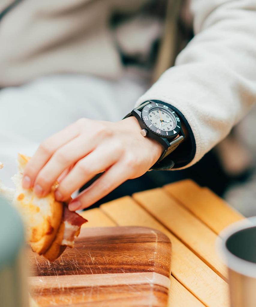 Ремень TRIWA Watch Recycled Campus, японский хаки x черный, TIME FOR SUB OCEANS CAMP, подлинный 10 ATM переработанный морской пластик для мужчин и женщин (унисекс)