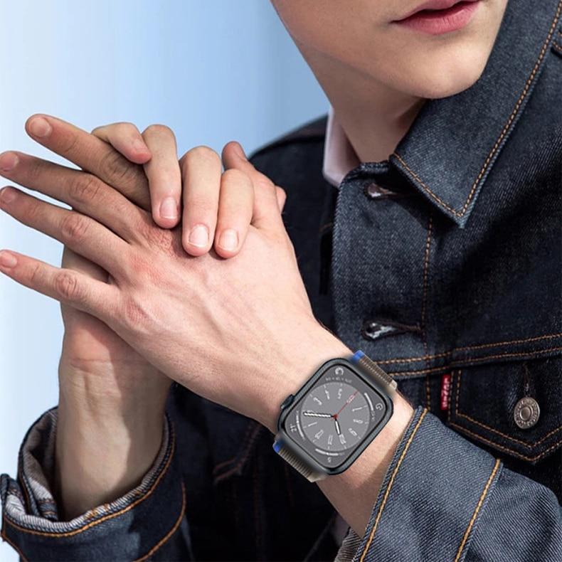 Нейлоновый ремешок-петля для Apple Watch Ultra 49 мм, 45 мм, 41 мм, 44 мм, 40 мм, 42 мм, 38 мм, регулируемый эластичный браслет, браслет для iWatch Series 8, 7, 6, 5, 4, 3, Se, ремешок