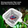 Fish Tank Net with Telescopic Stainless Steel Handle Deeper Mesh Bag Fish Net Square Fish Tank Net for Shrimp Baby Fish Food Residue Debris