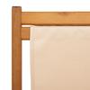 Beach Chairs 2 pcs. Foldable Beige Fabric and Solid Wood