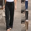 Summer Elastic Waist Solid Color Wide Leg Pants Loose Pants Female