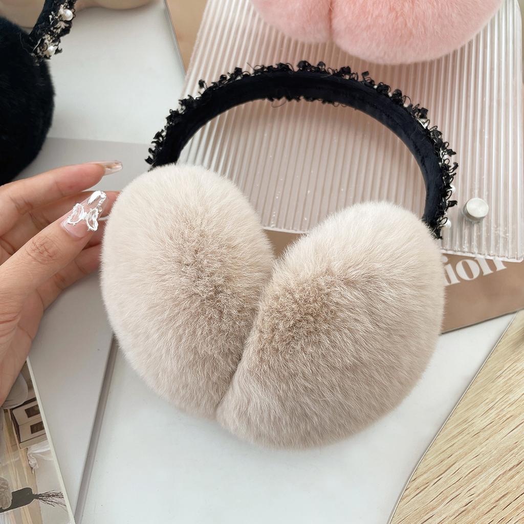 Luxury Women Winter Warm Real Rex Rabbit Fur Earmuffs Fashion Lady 100% Natural Fur Ear Muffs Thermal Girl Winter Accessories