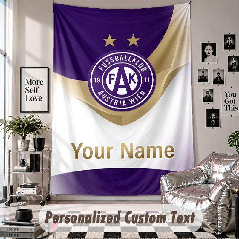 Custom Tapestry Wall Hanging, Austria Wien FC Personalized Name Text Home Wall Decor