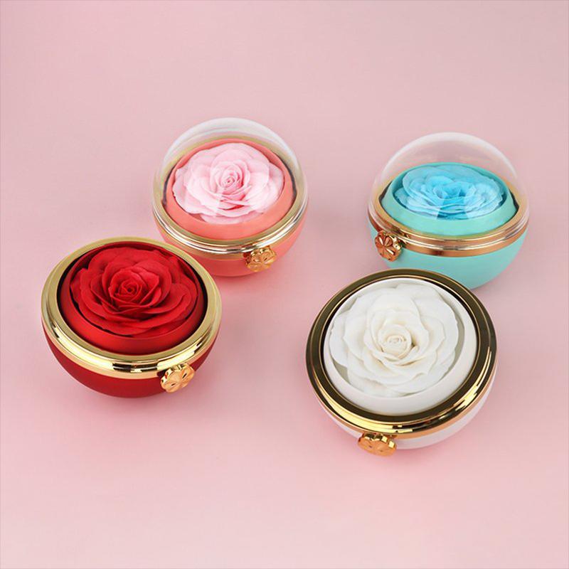 Вращающаяся шкатулка для украшений ко Дню святого Валентина, декоративная вечная цветочная упаковка для дня рождения, прозрачная подарочная коробка, аксессуары