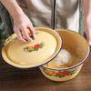 With Lid Strawberry Cake Basin Vintage Lard Pot Food Storage Pot Enamel Bowls  Ftuit