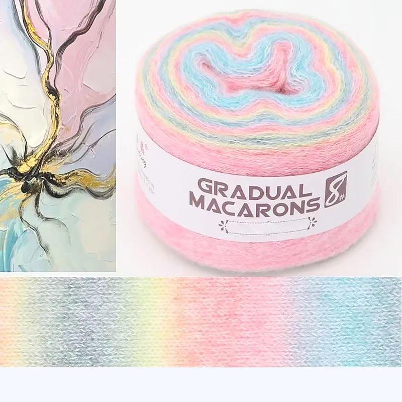 1 рулон мохера и шерсти переливающегося цвета крючком ручная вязка яркие шарфы