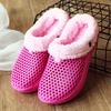 Fleece Bag and Cotton Slippers Women's 41 Winter Warm Hole Cotton Drag Large Size Couple Cotton Slippers Men's 45