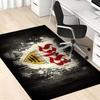 VfB Stuttgart Wood Grain Grunge Crest Area Rug, Non Slip Black Floor Mat for Living Room Bedroom Soccer Fan Decor