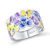 Модное европейское и американское помолвочное кольцо с цирконом в виде цветка от Хэ Чэна с покрытием из настоящего золота