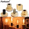 Modern Retro Wood Table Lamp Polyhedron E27 Desk Lamp EU Plug Bedside Wooden Base Table Light