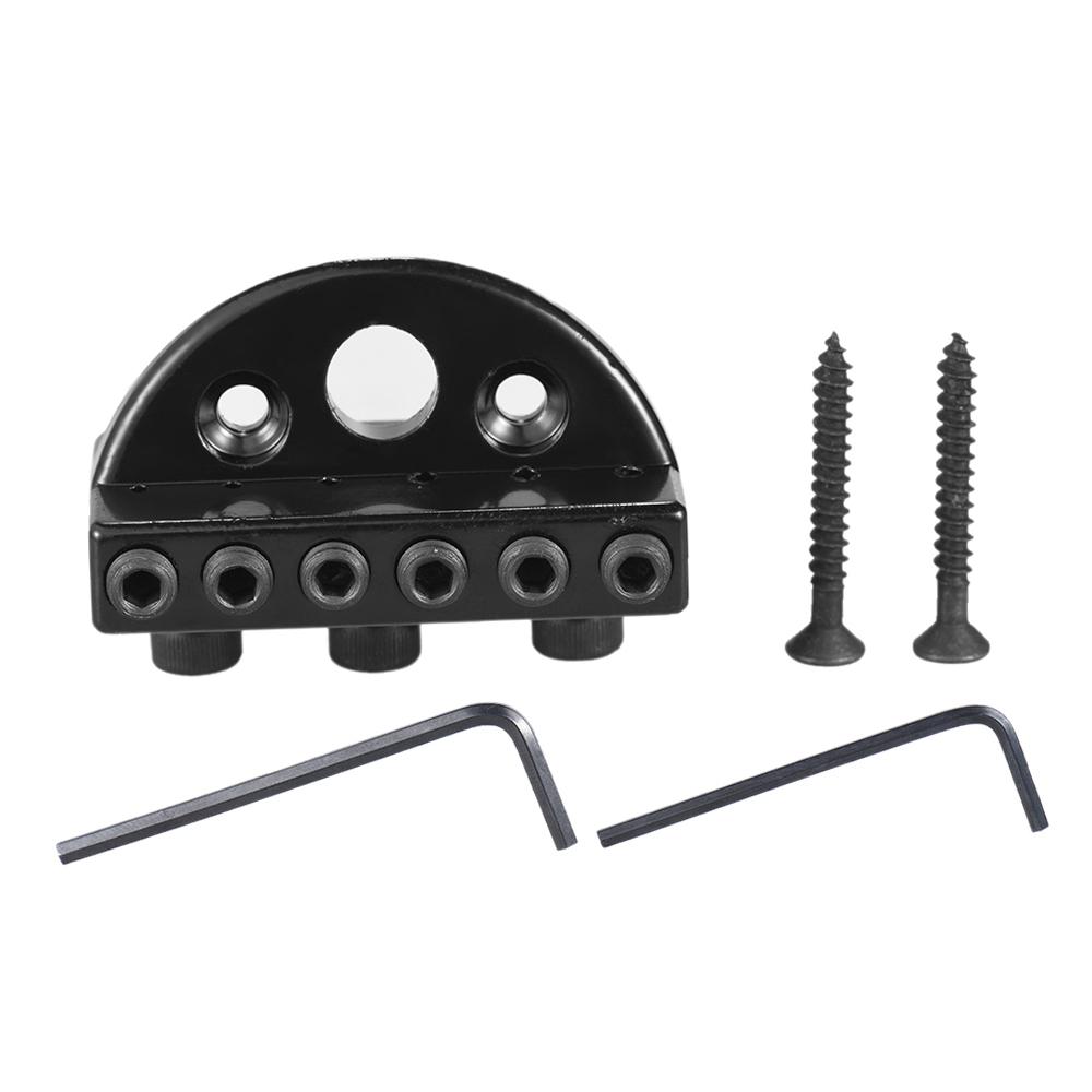 6 String Headless Electric Guitar String Locking Nut Set with 2 Wrench 2 Screw Black